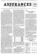 Couverture de Volume 1, numéro 5, 1933, p. 1-4, Assurances