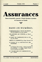 Couverture de Volume 4, numéro 3, 1936, p. 97-140, Assurances