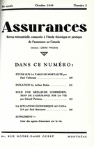 Couverture de Volume 8, numéro 3, 1940, p. 3-151, Assurances