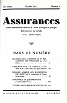 Couverture de Volume 10, numéro 3, 1942, p. 1-118, Assurances