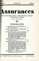 Couverture de Volume 12, numéro 3, 1944, p. 1-148, Assurances