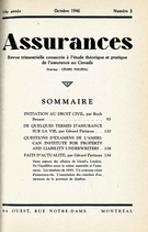 Couverture de Volume 14, numéro 3, 1946, p. 93-148, Assurances