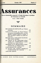 Couverture de Volume 15, numéro 3, 1947, p. 1-162, Assurances