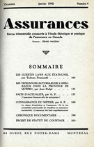 Couverture de Volume 15, numéro 4, 1948, p. 163-208, Assurances