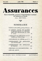 Couverture de Volume 16, numéro 2, 1948, p. 1-120, Assurances