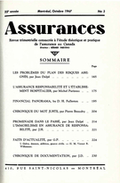 Couverture de Volume 35, numéro 3, 1967, p. 165-242, Assurances
