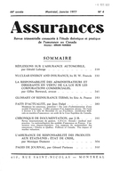 Couverture de Volume 44, numéro 4, 1977, p. 219-322, Assurances