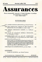 Couverture de Volume 46, numéro 2, 1978, p. 57-180, Assurances