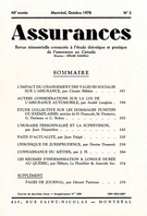 Couverture de Volume 46, numéro 3, 1978, p. 68-277, Assurances