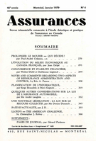 Couverture de Volume 46, numéro 4, 1979, p. 76-373, Assurances