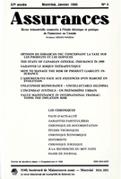 Couverture de Volume 57, numéro 4, 1990, p. 481-640, Assurances