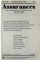 Couverture de Volume 58, numéro 3, 1990, p. 319-500, Assurances
