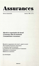Couverture de Volume 63, numéro 4, 1996, p. 513-664, Assurances