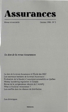 Couverture de Volume 64, numéro 3, 1996, p. 359-522, Assurances