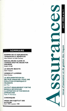 Couverture de Volume 66, numéro 1, 1998, p. 1-186, Assurances