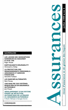 Couverture de Volume 67, numéro 2, 1999, p. 153-334, Assurances