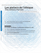Couverture de Volume 11, numéro 1, hiver 2016, p. 1-122, Les ateliers de l'éthique / The Ethics Forum