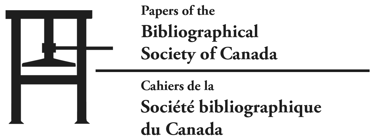 Logo pour Papers of the Bibliographical Society of Canada / Cahiers de la Société bibliographique du Canada