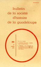 Couverture de Numéro 32, 2e trimestre 1977, p. 5-62, Bulletin de la Société d'Histoire de la Guadeloupe