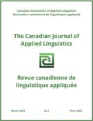 Couverture de Volume 25, numéro 1, hiver 2022, p. 1-188, Canadian Journal of Applied Linguistics / Revue canadienne de linguistique appliquée