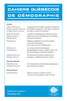 Couverture de Volume 42, numéro 1, printemps 2013, p. 5-182, Cahiers québécois de démographie