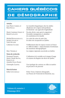 Couverture de Volume 43, numéro 1, printemps 2014, p. 5-203, Cahiers québécois de démographie