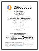 Couverture du numéro 'Au-delà des racines : les connaissances morphologiques au service de la littératie' de la revue 'Didactique'