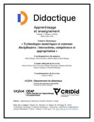 Couverture du numéro 'Technologies numériques et contenus disciplinaires : interactions, compétences et appropriation' de la revue 'Didactique'