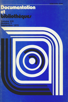 Couverture de Volume 21, numéro 3, septembre 1975, p. 115-173, Documentation et bibliothèques