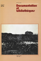 Couverture de Volume 26, numéro 1, mars 1980, p. 3-58, Documentation et bibliothèques
