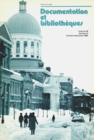 Couverture de Volume 28, numéro 4, octobre–décembre 1982, p. 139-176, Documentation et bibliothèques