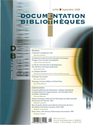 Couverture de Volume 54, numéro 3, juillet–septembre 2008, p. 207-252, Documentation et bibliothèques
