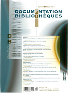 Couverture de Volume 57, numéro 1, janvier–mars 2011, p. 3-64, Documentation et bibliothèques