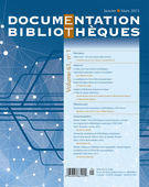 Couverture de Volume 61, numéro 1, janvier–mars 2015, p. 3-39, Documentation et bibliothèques