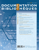 Couverture de Volume 62, numéro 1, janvier–mars 2016, p. 3-47, Documentation et bibliothèques