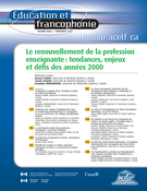 Couverture de Le renouvellement de la profession enseignante : tendances, enjeux et défis des années 2000, Volume 29, numéro 1, printemps 2001, p. 1-227, Éducation et francophonie