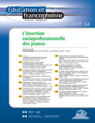 Couverture de L’insertion socioprofessionnelle des jeunes, Volume 35, numéro 1, printemps 2007, p. 1-232, Éducation et francophonie