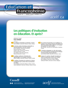 Couverture de Les politiques d’évaluation en éducation. Et après?, Volume 42, numéro 3, automne 2014, p. 1-122, Éducation et francophonie