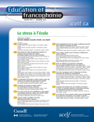 Couverture de Le stress à l’école, Volume 43, numéro 2, automne 2015, p. 1-240, Éducation et francophonie