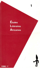 Couverture de Numéro 1, 1996, p. 1-93, Études littéraires africaines