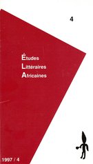 Couverture de Numéro 4, 1997, p. 1-93, Études littéraires africaines