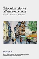 Couverture de Entre deux mondes, la recherche associative en éducation à l'environnement, Volume 13, numéro 1, 2016, Éducation relative à l'environnement