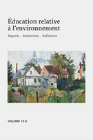 Couverture de Volume 13, numéro 2, 2016, Éducation relative à l'environnement