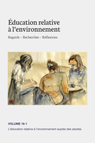 Couverture de L'éducation relative à l'environnement auprès des adultes, Volume 16, numéro 1, 2021, Éducation relative à l'environnement