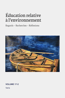 Couverture de Volume 17, numéro 2, 2022, Éducation relative à l'environnement
