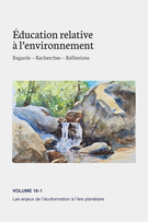 Couverture de Les enjeux de l’écoformation à l’ère planétaire, Volume 18, numéro 1, 2023, Éducation relative à l'environnement