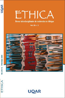 Couverture du numéro 'Volume 25, numéro 2, printemps 2026' de la revue 'Ethica'