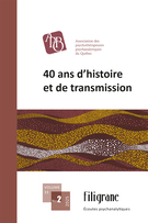 Couverture du numéro '40 ans d’histoire et de transmission' de la revue 'Filigrane'