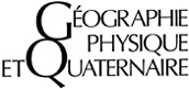 Logo pour Géographie physique et Quaternaire