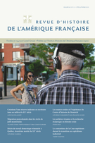 Couverture de Volume 69, numéro 1-2, été–automne 2015, p. 7-224, Revue d’histoire de l’Amérique française